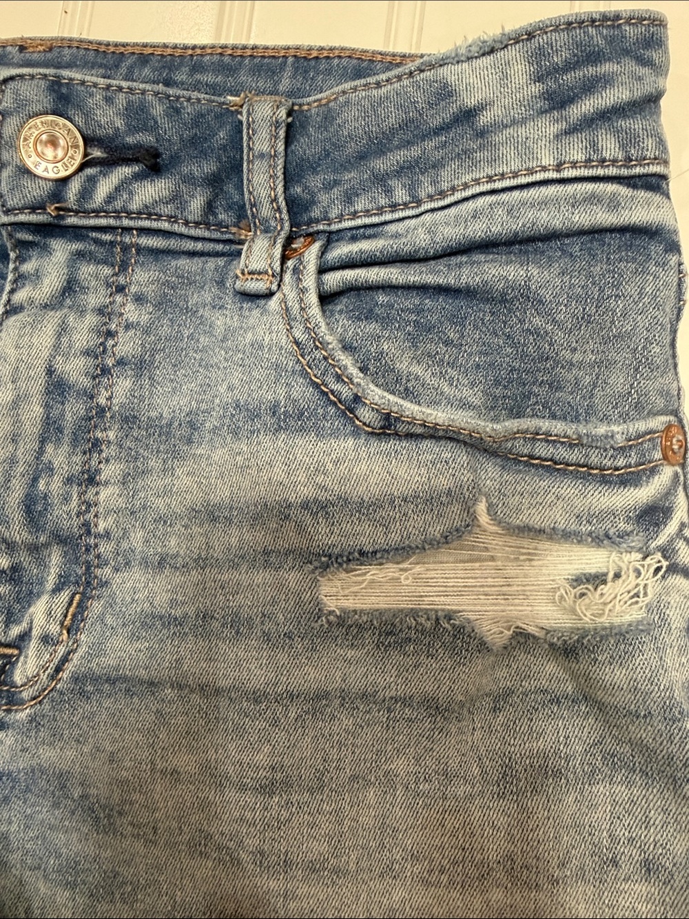 American Eagle Women’s Blue Next Level High-Rise Shorty Shorts Size 2 - Picture 5 of 10